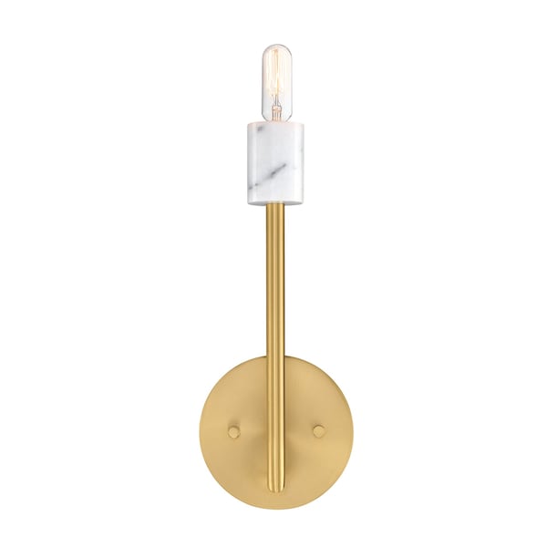 Designers Fountain Star Dust 5.25 in. 1-Light Brushed Gold Wall Sconce Light with Natural Marble Accent for Bathrooms D304C-WS-BG - main